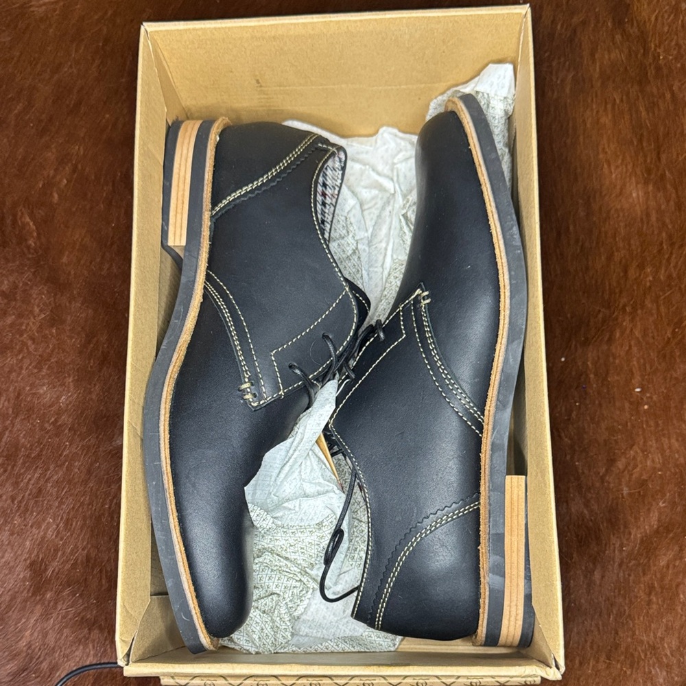 Original Penguin Black Waylon Shoes with Tan Sole (New In Box)